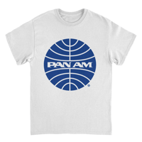 【公式新品】 PAN AM BLUE OUTLINE LOGO WHITE パンナム Tシャツ GILDAN HEAVY COTTON