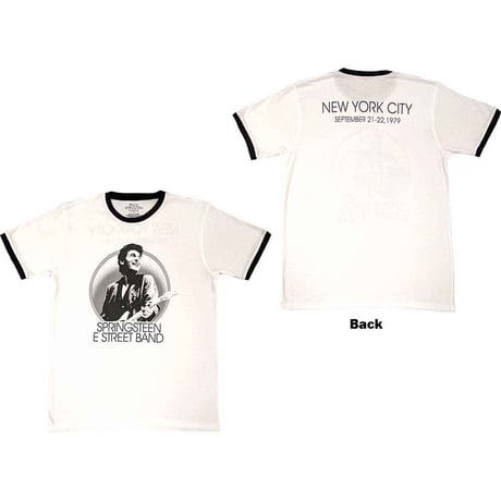 【公式新品】BRUCE SPRINGSTEEN - NYC WHITE RINGER (Back Print) ブルーススプリングスティーンTシャツ