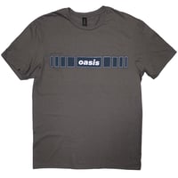 【公式新品】OASIS - HORIZONTAL BARS LOGO CHARCOAL GREY オアシスTシャツ