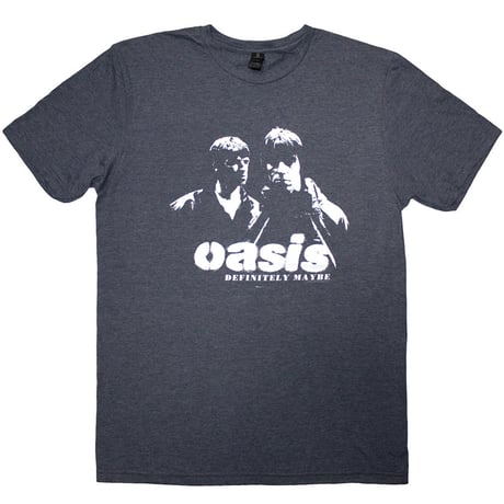 【公式新品】OASIS - DEFINITELY MAYBE PHOTO STENCIL NAVY BLUE オアシスTシャツ