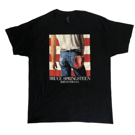 【公式新品】BRUCE SPRINGSTEEN - BORN IN THE USA BLACK (Backprint) ブルーススプリングスティーン Tシャツ GILDAN HEAVY COTTON
