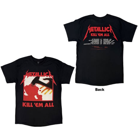 【公式新品】 METALLICA - KILL 'EM ALL TRACKS BLACK (Back Print) メタリカTシャツ GILDAN HEAVY COTTON