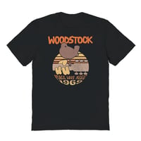 【公式新品 / 廃番】 WOODSTOCK - WOODSTOCK BIRD ROUND VINTAGE BLACK ウッドストックTシャツ GILDAN HEAVY COTTON