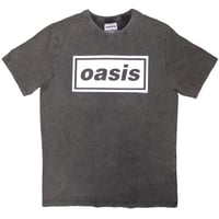 【公式新品】OASIS - DECCA LOGO CHARCOAL GREY STONE WASH オアシスTシャツ