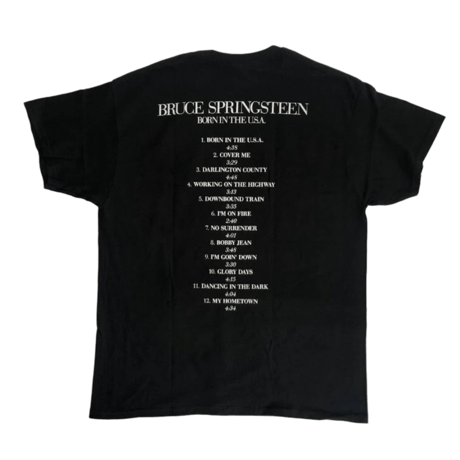 【公式新品】BRUCE SPRINGSTEEN - BORN IN THE USA BLACK (Backprint) ブルーススプリングスティーン Tシャツ GILDAN HEAVY COTTON
