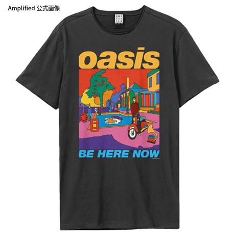【公式新品 / AMPLIFIED】OASIS - BE HERE NOW COLOUR CHARCOAL オアシス Tシャツ