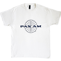 【公式新品】 PAN AM CLASSIC BLUE LOGO OUT WHITE パンナム Tシャツ GILDAN HEAVY COTTON