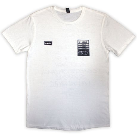 【公式新品】OASIS - DEFINITELY MAYBE AAA SETLIST WHITE (Back Print) オアシスTシャツ