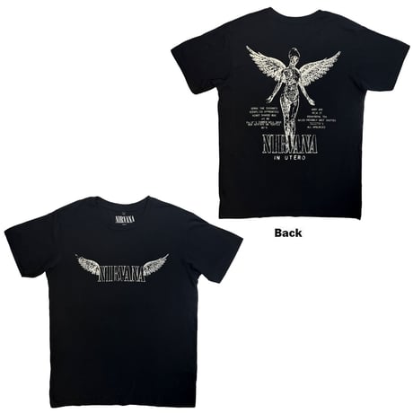 【公式新品】 NIRVANA - IN UTERO TRACKLIST BLACK (Back Print) PREMIUM CARBON ニルヴァーナ tシャツ