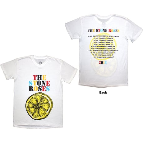 【公式新品】 THE STONE ROSES - TOUR 2013 WHITE (Back Print) ザストーンローゼズ Tシャツ
