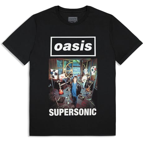 【公式新品】OASIS - SUPERSONIC SINGLE COVER BLACK  (Ex-Tour) オアシスTシャツ