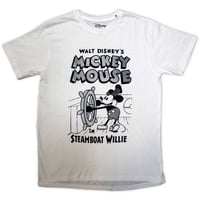【公式新品】 MICKEY MOUSE - STEAMBOAT WILLIE WHITE ミッキーマウス グッズ tシャツ