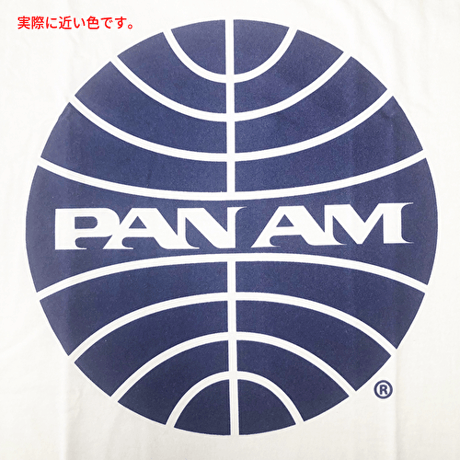 【公式新品】 PAN AM BLUE OUTLINE LOGO WHITE パンナム Tシャツ GILDAN HEAVY COTTON