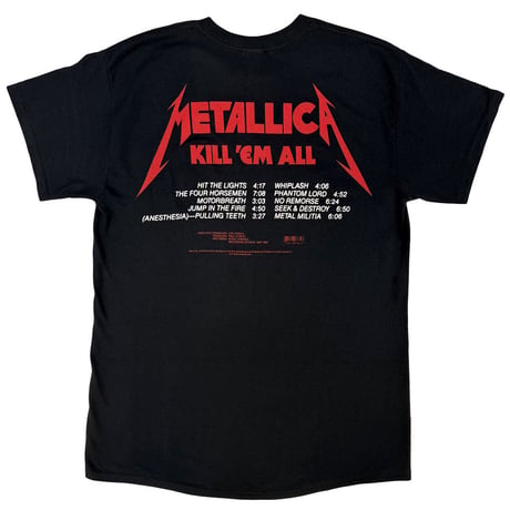 【公式新品】 METALLICA - KILL 'EM ALL TRACKS BLACK (Back Print) メタリカTシャツ GILDAN HEAVY COTTON