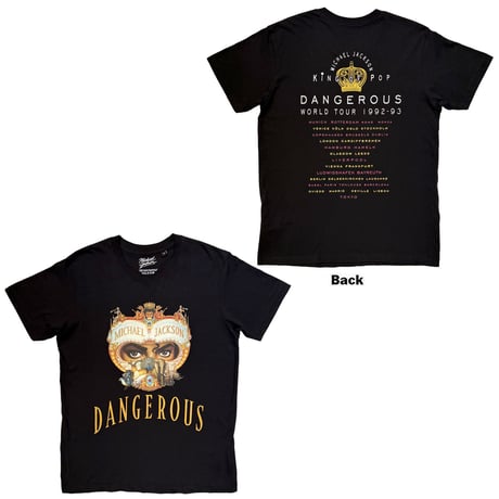【公式新品】 MICHAEL JACKSON - DANGEROUS WORLD TOUR BLACK（Back Print） マイケルジャクソン Tシャツ