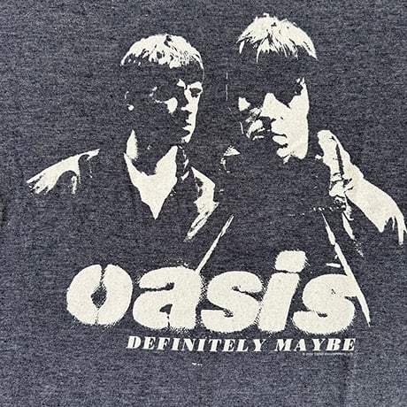 【公式新品】OASIS - DEFINITELY MAYBE PHOTO STENCIL NAVY BLUE オアシスTシャツ