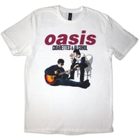 【公式新品】OASIS - CIGARETTES & ALCOHOL ILLUSTRATION WHITE オアシスTシャツ