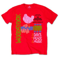 【公式新品】 WOODSTOCK - CLASSIC VINTAGE POSTER RED ウッドストックTシャツ