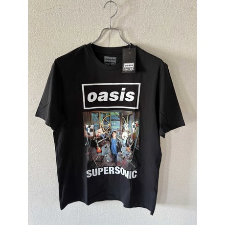 【公式新品】OASIS - SUPERSONIC SINGLE COVER BLACK  (Ex-Tour) オアシスTシャツ