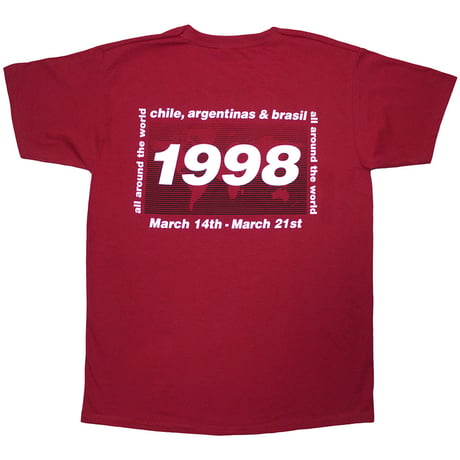 【公式新品】OASIS - 1998 WORLD TOUR SOUTH AMERICA RED (Back Print) オアシスTシャツ