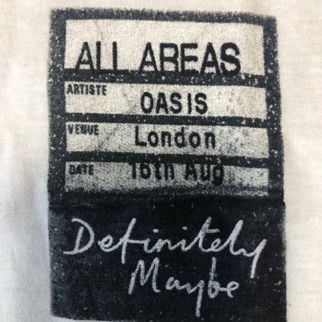 【公式新品】OASIS - DEFINITELY MAYBE AAA SETLIST WHITE (Back Print) オアシスTシャツ