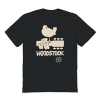 【公式新品 / 廃番】 WOODSTOCK - WOODSTOCK 69 LOGO BLACK ウッドストックTシャツ GILDAN HEAVY COTTON