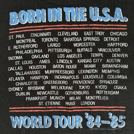 【公式新品】BRUCE SPRINGSTEEN - TOUR '84-'85 (Backprint) ブルーススプリングスティーンTシャツ GILDAN HEAVY COTTON