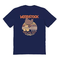 【公式新品 / 廃番】 WOODSTOCK - WOODSTOCK BIRD ROUND VINTAGE NAVY ウッドストックTシャツ GILDAN HEAVY COTTON