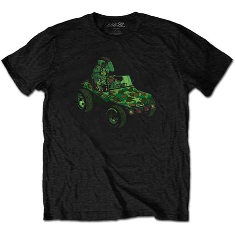 【公式新品】GORILLAZ ゴリラズ - GROUP GREEN GEEP (BACK PRINT) バンドTシャツ