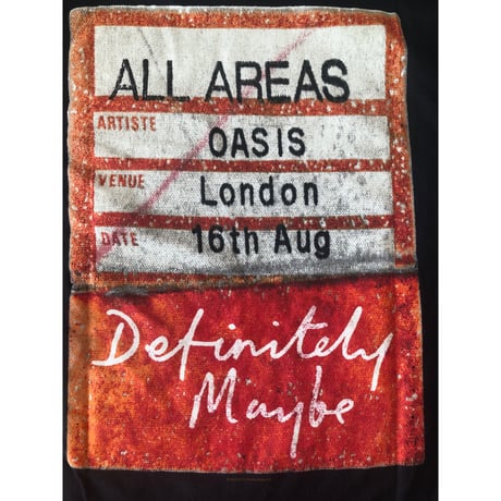【公式新品】OASIS - DEFINITELY MAYBE AAA PASS BLACK (Back Print) オアシスTシャツ