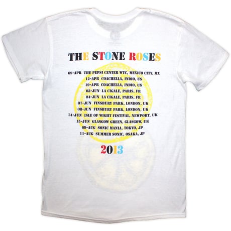 【公式新品】 THE STONE ROSES - TOUR 2013 WHITE (Back Print) ザストーンローゼズ Tシャツ