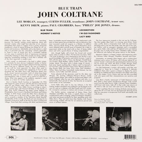 【JAZZ名盤 / 輸入新品レコード】JOHN COLTRANE - BLUE TRAIN ジョンコルトレーン レコード 名盤 ブルートレイン