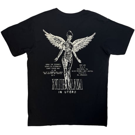 【公式新品】 NIRVANA - IN UTERO TRACKLIST BLACK (Back Print) PREMIUM CARBON ニルヴァーナ tシャツ