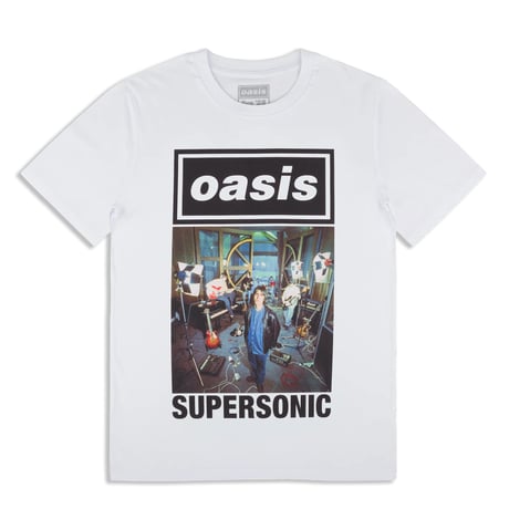 【公式新品】OASIS - SUPERSONIC SINGLE COVER WHITE  (Ex-Tour) オアシスTシャツ