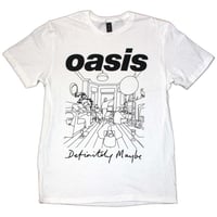 【公式新品】OASIS - DEFINITELY MAYBE LINE DRAWING WHITE オアシスTシャツ
