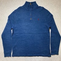 「POLO RALPH LAUREN(ポロ ラルフローレン)」ポニー刺繍 ハーフジップ ネイビー ニット [2011018]