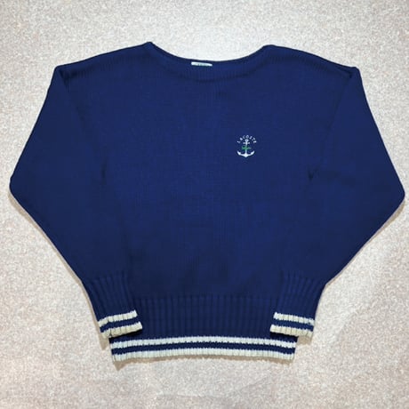 「LACOSTE(ラコステ)」IZOD アイゾッド 80s 90s Mサイズ ネイビー コットン ニット セーター [2211038]