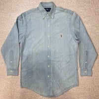 「RALPH LAUREN(ラルフローレン)」デニム シャンブレー マルチポニー刺繍 ボタンダウンシャツ [2106038]