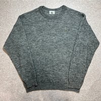 「LACOSTE(ラコステ)」00s〜 4サイズ メランジグレー ウール ウールマーク クルーネック ニット セーター [2211047]
