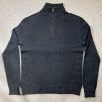 「POLO RALPH LAUREN(ポロ ラルフローレン)」ハーフジップ ポニー刺繍 チャコール コットン ニット [2011035]