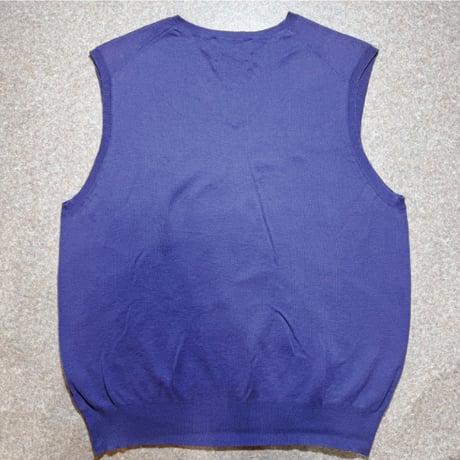 「Polo by Ralph Lauren (ポロラルフローレン)」90s 00s 10s Lサイズ ピマコットン パープル ポニー刺繍 ニット ベスト [2516033]