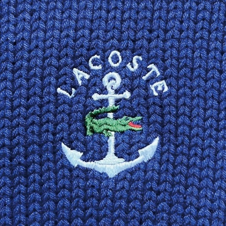 「LACOSTE(ラコステ)」IZOD アイゾッド 80s 90s Mサイズ ネイビー コットン ニット セーター [2211038]