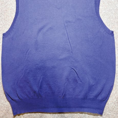 「Polo by Ralph Lauren (ポロラルフローレン)」90s 00s 10s Lサイズ ピマコットン パープル ポニー刺繍 ニット ベスト [2516033]