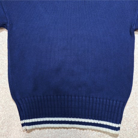 「LACOSTE(ラコステ)」IZOD アイゾッド 80s 90s Mサイズ ネイビー コットン ニット セーター [2211038]