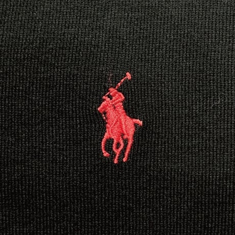 「POLO RALPH LAUREN(ポロラルフローレン)」10s 20s Mサイズ ピマコットン ブラック ポニー刺繍 ニット ベスト [2516085]
