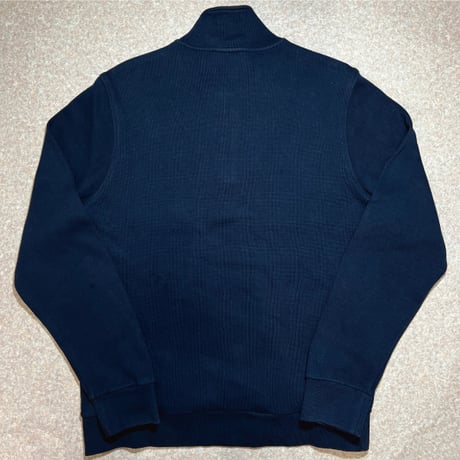 「LACOSTE(ラコステ)」90s 6サイズ ネイビー コットン ハーフジップ カットソー [2302001]