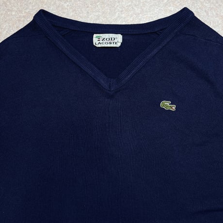 「LACOSTE(ラコステ)」IZOD アイゾッド 70s 糸巻きタグ Lサイズ ネイビー ニット セーター [2211048]