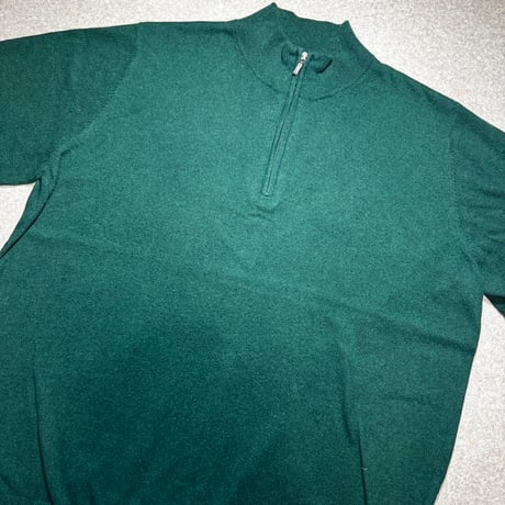 「L.L.Bean(エルエルビーン)」90s 00s XL-REGサイズ コットン カシミヤ混紡 ハーフジップ ハイネック ニット セーター [2411038]