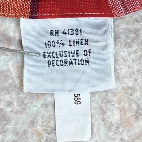 「RALPH LAUREN(ラルフローレン)」3XLT オーバーサイズ マドラスチェック リネン ボタンダウンシャツ [2205003]