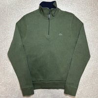 「LACOSTE(ラコステ)」00s〜 3サイズ オリーブ コットン ハーフジップ カットソー [2211036]